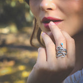 Sidewinder Ring Sterling Silver and Sleeping Beauty Turquoise