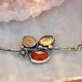 Poppy And Twig Yellow Sapphire, Citrine And Orange Kyanite Silver Necklace