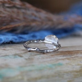 Wanderer Ring Orange Sapphire and sterling silver cast branch