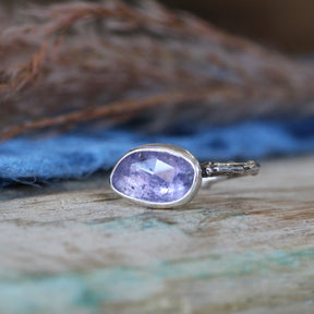 Wanderer Ring Tanzanite and sterling silver cast branch