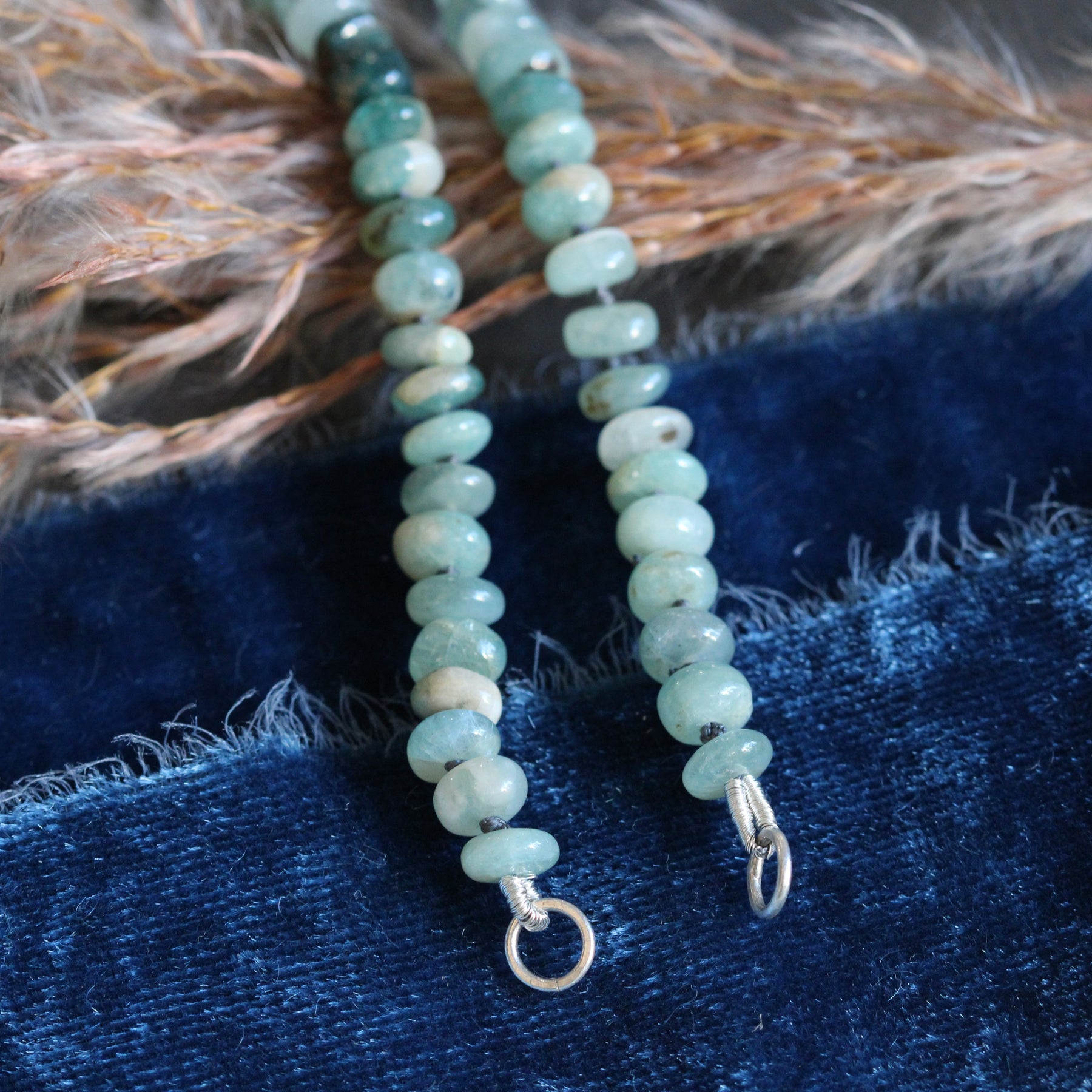 Grandidierite Gemstone Necklace – Hand-Knotted on Silk Storyteller Collection