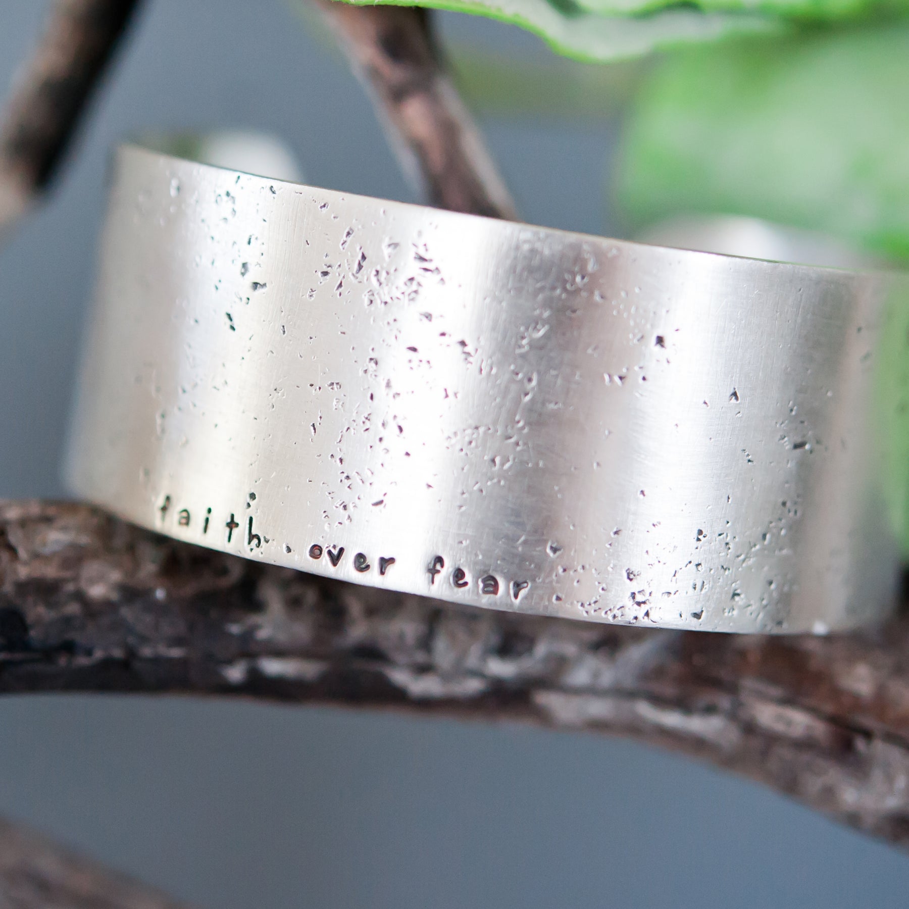 Wide Concave Silver Patterned Cuff Bracelet - OMishka